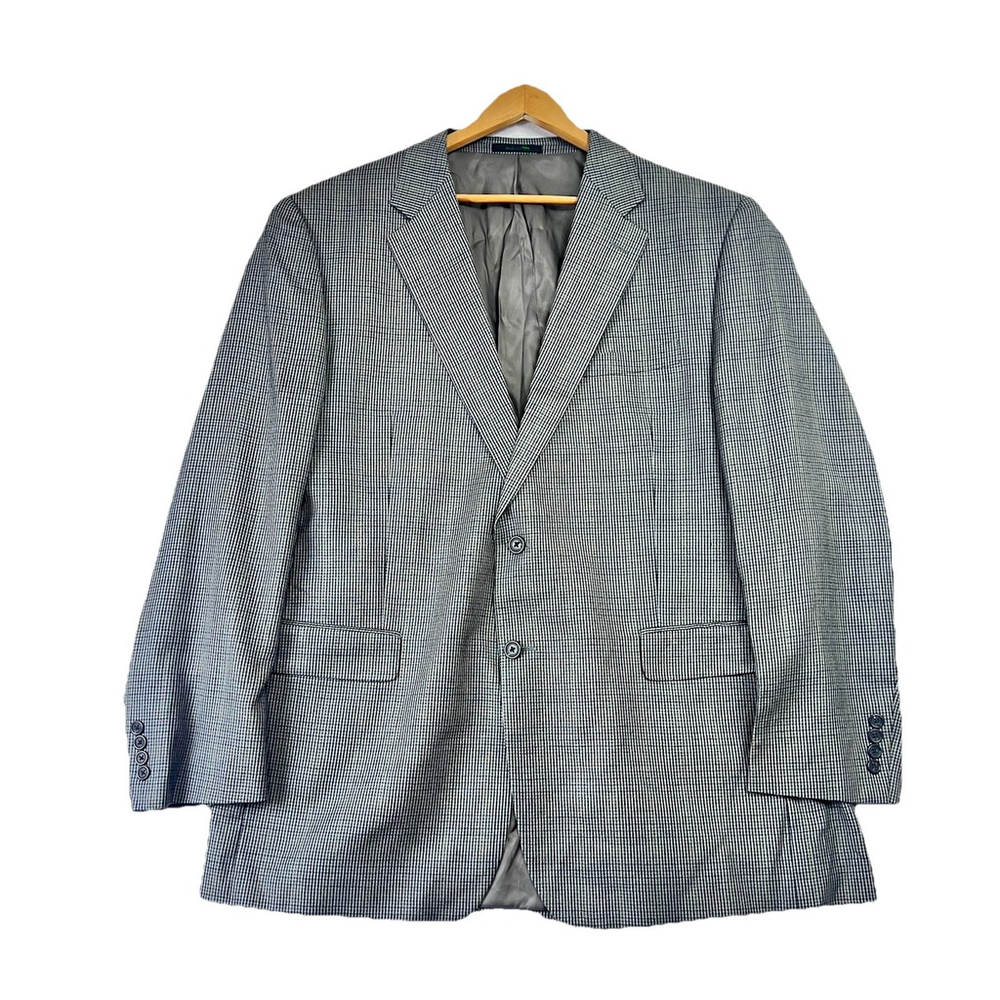 CHAPS RALPH LAUREN Mens 48L Gray Silk Wool Blazer Sport Coat Suit Jacket Golf